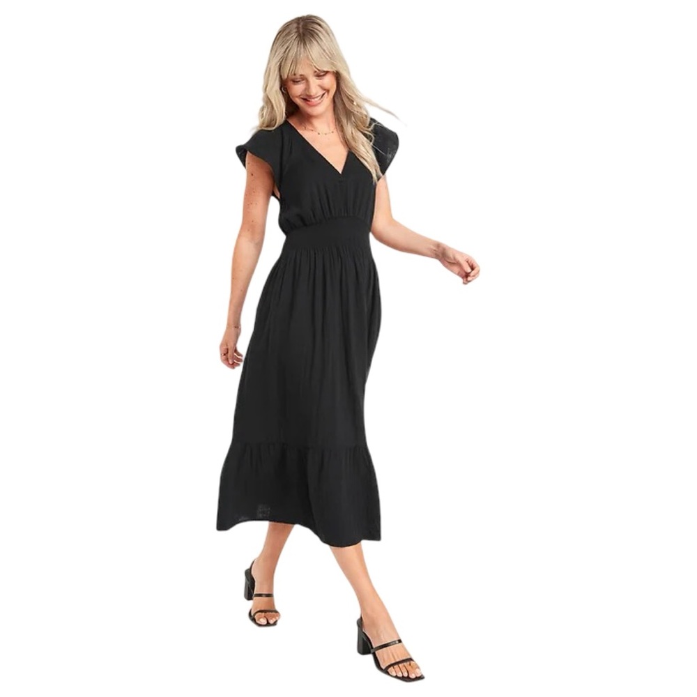 Old Navy Black Midi Dress